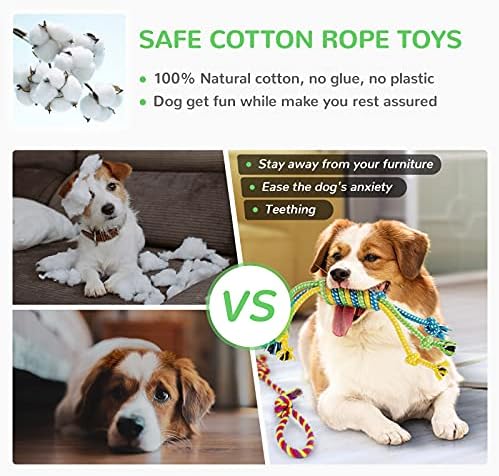LEGEND SANDY Puppy Toys, Squeaky Dog Toys for Small Dogs, 12 Pack Puppy Chew Toys for Teething, Dog Rope Toy and Cute Stuffed Animals Value Bundle | Tug of War Toy and Cute Stuffed Animals Value Bundle, Gift fot Pet