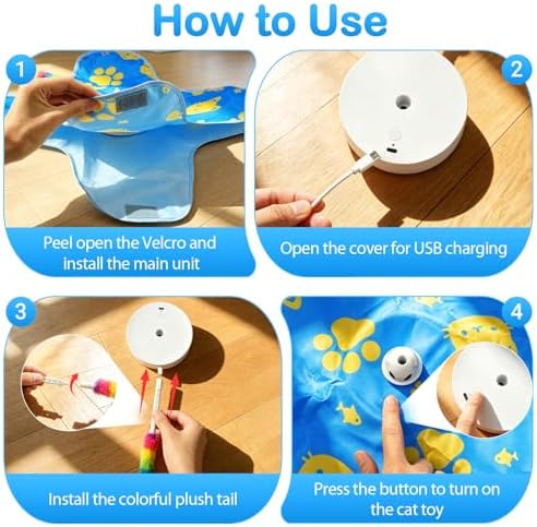 Interactive Cat Toys for Indoor Cats, Rechargeable Hide & Seek Toy