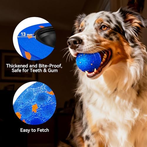Interactive Dog Toys, Chew-Proof Dog Ball for Aggressive Chewers