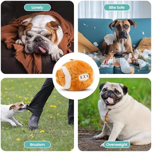 SPOT Plush Football Dog Toy with Squeaker | Soft, Plush Fabric Football Squeak Toy for Small and Large Dog Breeds | Fetch Toy for Throwing and Chasing | 4.5"
