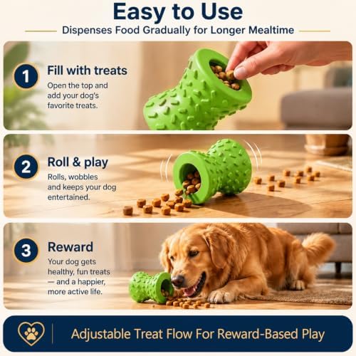 Treat Dispensing Dog Toy, Puzzle Toy for Small & Medium Dogs, Slow Feeder