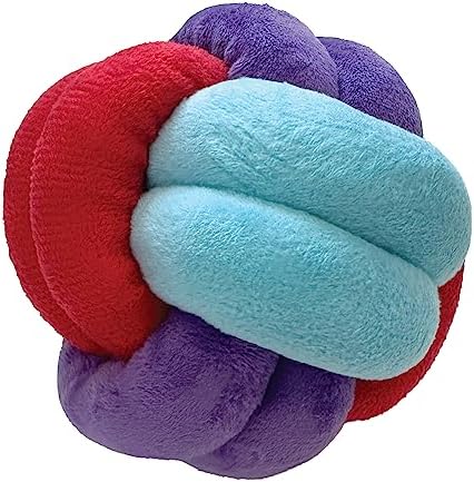 FOUFIT FouFouBrands Hide n Seek Knotted Snuffle Ball Treat Dispensing Nosework Toy for Dogs, Red, Blue, Purple, Small