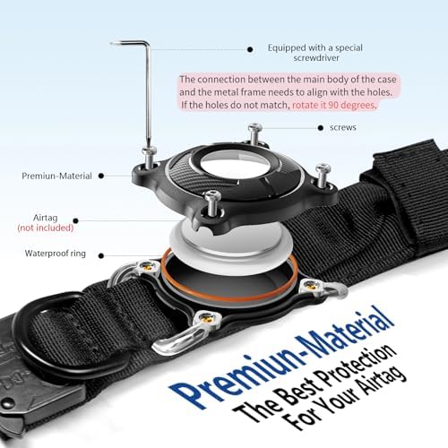 Waterproof AirTag Dog Collar with QR Code ID Tag, Tactical Military Dog Collar with Built-in AirTag Holder, Heavy Duty Metal Buckle & Control Handle, GPS Tracker Collar for Large Dogs (Green, XL)