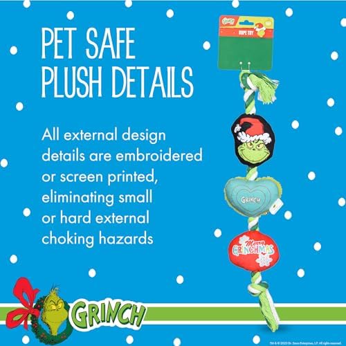 Dr. Seuss The Grinch Holiday Rope Dog Toy, 14 Inch