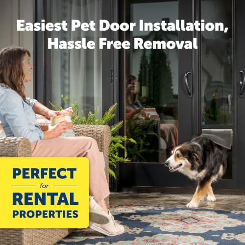 PetSafe Sliding Glass Pet Door, 1 Piece, Large Dogs to 100 lbs, Black