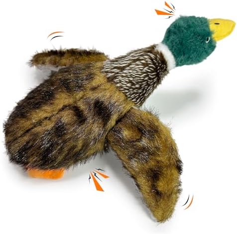 Large Squeaky Dog Toys, Tough Plush Squeaky Duck Dog Toy with 3 Sounds to Keep Them Busy, Interactive Filled Chew Toys for Small Medium and Large Dogs