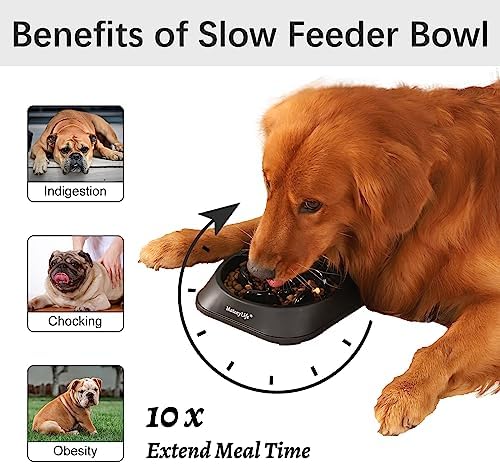 MateeyLife 2-Pack Slow Feeder Dog Bowls, 2 Cups, Dog Puzzle Feeder Bowl