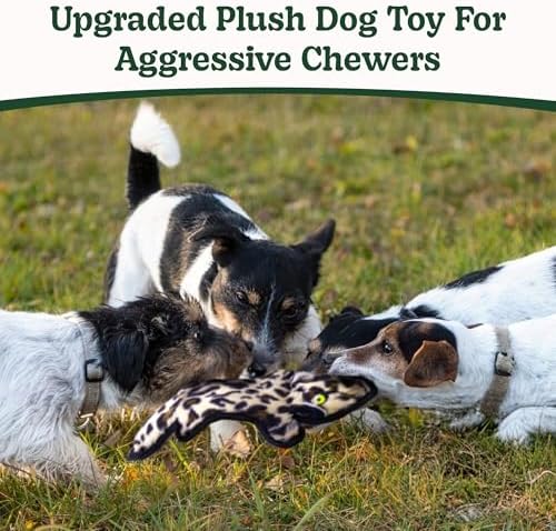 SHARLOVY No Stuffing Dog Toys Crinkle Squeaky, Long Lasting Chews for Aggressive, Durable Plush Dog Puppy Chew Toys for Teething, with 6 Tough Layers for Small Medium Large Breed-2 Pack,Small