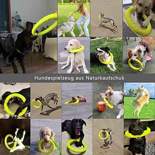 Large Dog Durable Indestructible Floating Flying Disc Ring Toys for Chewers,Pool Swimming,Throwing,Catching,Grabbing Pitch,Indoors,Outdoors Playing&Training