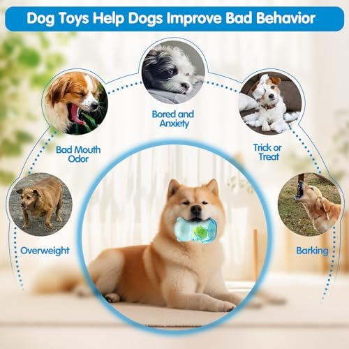 Tough Dog Chew Toy for Small, Medium Breeds Ball in Bottle Strong Rubber Treat Dispensing Toy Cute Interactive Slow Feeder Dog Fetch Toys (Green)