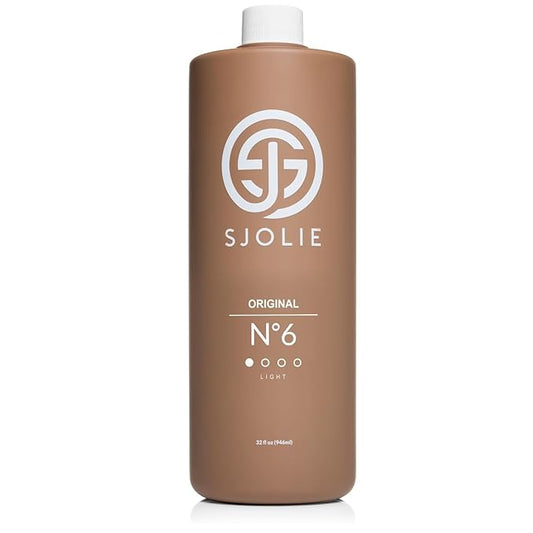SJOLIE Spray Tan Solution - No. 6 - Light Hydrating Tanning Solution | Sunless Tanner for an All Natural, Sun-Kissed Glow (32oz)