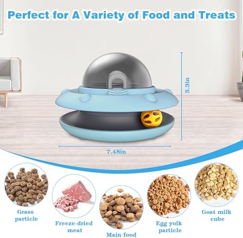 Dog and Cat Interactive Treat Toy, Pets Food Puzzle Toy with Bell Ball, Suitable for Puppies and Kittens