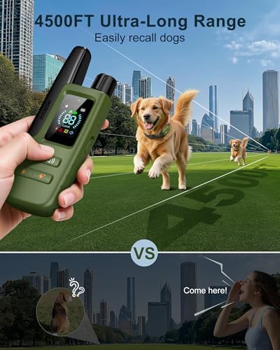 Dog Shock Collar - 4500FT Dog Training Collar with Remote for 10-120lbs Dog | IPX8 Waterproof Electric Dog Collar with 4 Training Modes, Security Lock, Rechargeable eCollar for Small Medium Large Dogs
