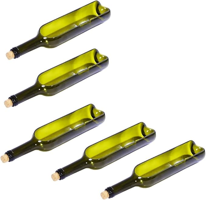 Wine Bottle vase not Included Hanger, only Bottle, Add Your Like Flowers, Plant(5PCS Green)