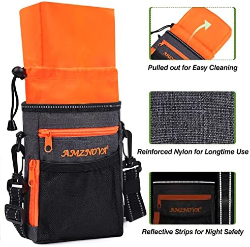 AMZNOVA Dog Treat Pouch Treatnow Dog Treat Bag, 6 Cups, Heather Black