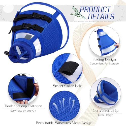 Soft Fold-Over Anti-Lick Dog Cone, Comfortable E-Collar for Large Dogs