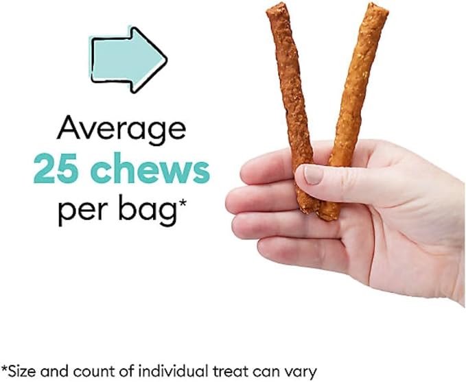Wiggles & Wags Meaty Sticks Dog Treats, Bacon & Cheese Flavor, 6 oz with DN Essentials Bone Shaped Bag Dispenser & Roll