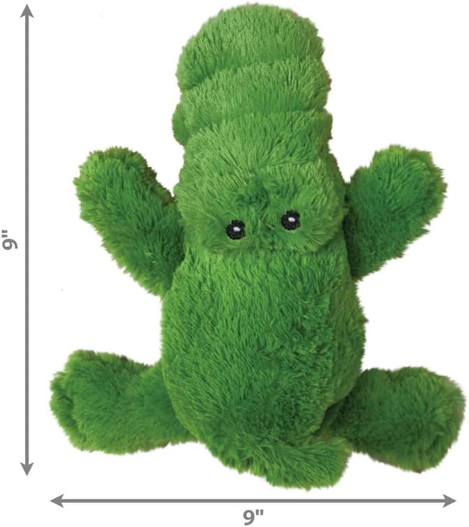 KONG Cozie Plush Dog Toys 2 Pack – Durable & Soft Squeaky Toys for Medium Dogs – Assorted Animal Characters (Ali The Alligator/Baily The Dog)