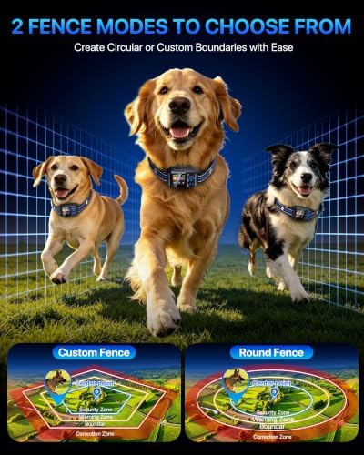 GPS Wireless Dog Fence System,Electric Fence for Dogs,2 Boundaries Modes