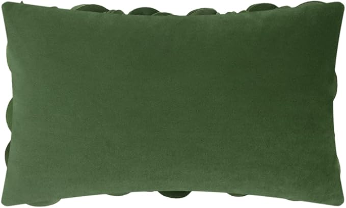 KINGROSE 3D Flower Throw Pillow Cover Solid Decorative Accent Pillow Case Soft Cushion Cover for Sofa Couch Chair Bed 12 x 20 Inches Grass Green