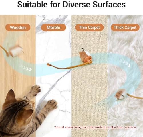 Potaroma Interactive Cat Toy Rechargeable Motion Activated Rolling Mouse