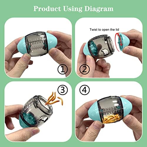 ALI2 Lizard Feeder Toys Bearded Dragon Enrichment Reptile Interactive Rugby Shape Toy for Bearded Dragon, Lizard, Gecko and Small Animals