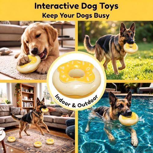 Squeaky Dog Chew Toys, Interactive Tough Indestructible Dog Toys for Aggressive Chewers, Medium to Large Dogs, Indoor & Outdoor Use