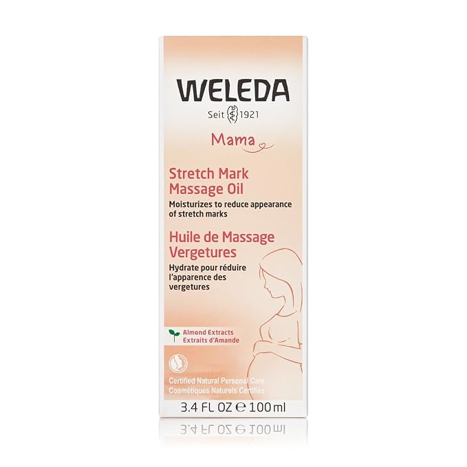 Weleda Stretch Mark Pregnancy Massage Oil,3.4 Fluid Ounce,Plant Rich Oil with Vitamin E,Sweet Almond,Jojoba and Arnica Oils,(Pack of 2)