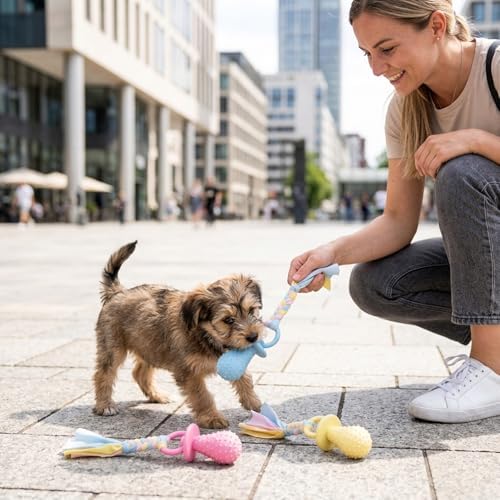 3 Pcs Dog Pacifier Toy, Dog Pacifier for Small Dogs, Puppy Pacifier for Small Dogs, Interactive Chew Toy for Teeth Cleaning, Daily Playtime and Training Sessions, Made of Enamel Rubber