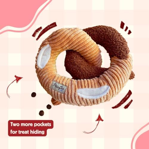 Dog Puzzle Enrichment Toy, Snuffle Nose Work Interactive Dog Toy for Boredom, Squeaky Crinkle Hide and Seek Treat Dispensing Plush for Small Medium Large Dogs – Pretzel Knot