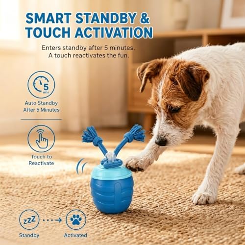 Interactive Dog Toys, Interactive Dog Ball for Medium/Large Dogs, Automatic Moving Dogs Toy Wicked Ball for Boredom(Blue)