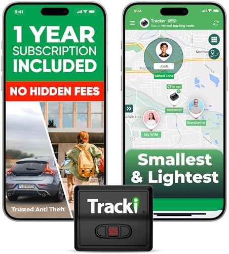 Tracki Mini GPS Tracker, Subscription Required, Cancel Anytime – Universal Compact 4G LTE Tracker for Vehicles (Tracker + 1Y Subs.)