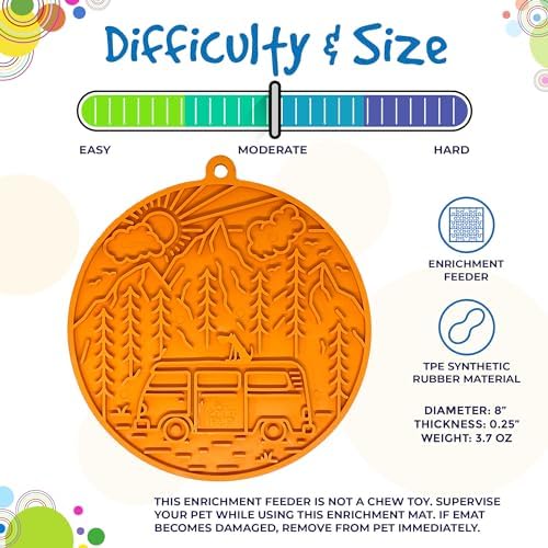 SodaPup Camp eMat – Durable Enrichment Feeder with Suction Cups Made in USA from Non-Toxic, Pet-Safe, Food Safe Rubber for Mental Stimulation, Digestive Health, Avoid Overfeeding, Calming, More