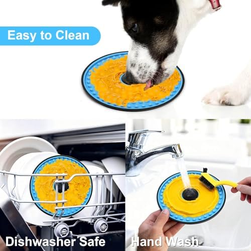 Lick Mat for Dogs Crate Lick Pad Slow Feeder for Crate Training （Blue）