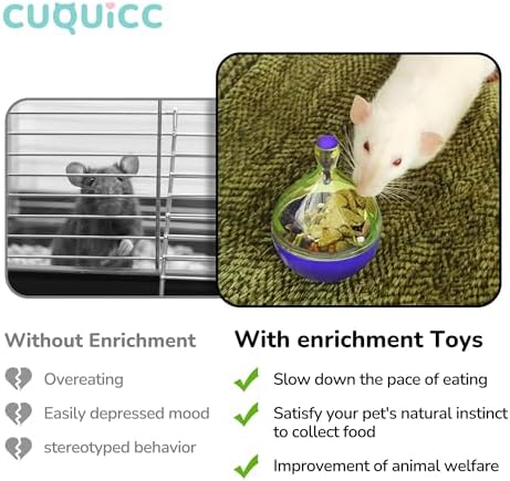 Rat Puzzle Foraging Toy, Interactive Toys for Guinea Pig Rabbit and Small Animal,Rats Enrichment and Sniffing Toy, Treat Dispensing Slow Toy for Rat cage Accessories 1pc