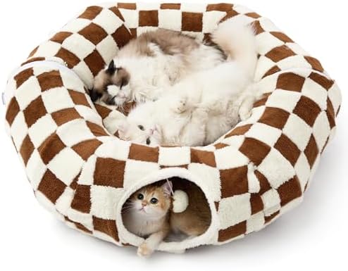 Lesure Donut Cute Jacquard Large Cat Tunnel Bed Kitten Toys for Dog Bunny