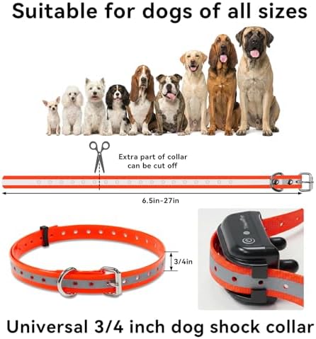 TPU Waterproof Dog Collar Replacement Strap,Easy-Clean,Odor-Resistant e Collar Strap, Shock Collar Replacement Strap Designed for Daily Training and Evening Walks.