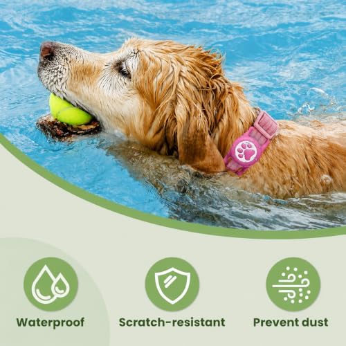Dog Tracker with Apple Find My, GPS Pet Tracker for Dogs and Cats | Real-Time Location Tracking, No Monthly Fee or SIM Card, Waterproof Dog Collar Tracker with Holder, iOS Only Pet Locator