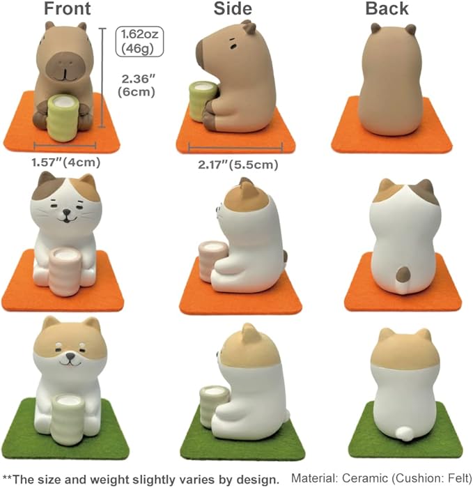 Stone Diffuser Tea-Drinking Animals [ Designed in Japan] Non Electric Passive Diffuser for Essential Oil and Aromatherapy (Ceramic/Clay) (Tea-Drinking cat)