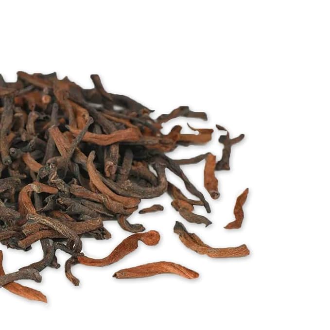 TIAN HU SHAN Puerh Tea Loose Leaf, Ripe Pu'erh Tea, Aged Black Tea Puerh, 8 Ounce (Pack of 1)