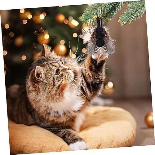 FRCOLOR 6pcs Interactive Cat Teaser Replacement Toys Bell Realistic for Indoor Play Easy to Switch Between Cat Wands Variety for Pet Entertainment