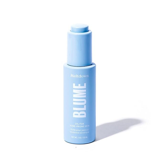Blume Meltdown - Blue Tansy Face Oil - Acne Treatment + Pore Minimizer - Skin-Smoothing Face Serum with Black Cumin Seed & Rosehip Oil - Helps Calm Redness and Improve Texture (1 Fl oz)