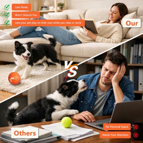 Automatic Interactive Dog Toys Ball with 4 Play Modes for Small Medium Dogs