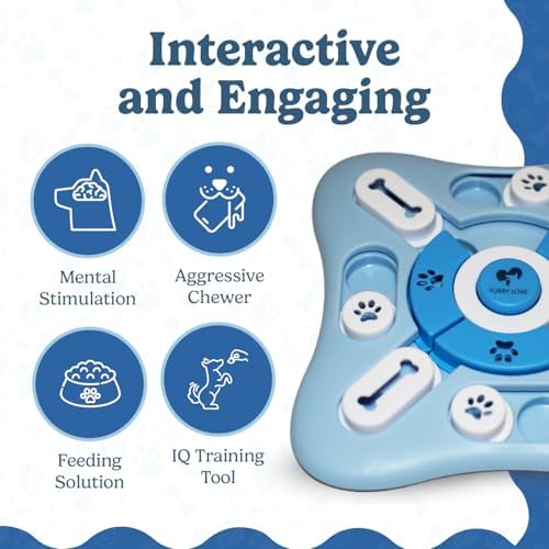 Dog Puzzle Food Feeder | Level 3 IQ Training Toy for Small/Medium/Large Dogs | Mental Enrichment & Aggressive Chewer Gift | Interactive Treat Puzzle -Blue