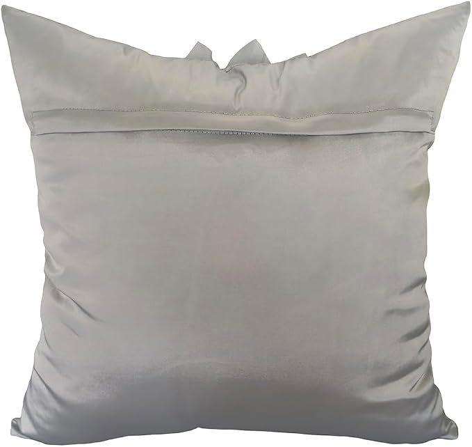 Grey Accent 3D Flower Decorative Throw Pillow Covers for Bed Sofa Couch | Bella's Giftshop Handmade Sunflower Taffeta Pillow Cases Living Room Bedroom Decor, 18x18 Inch