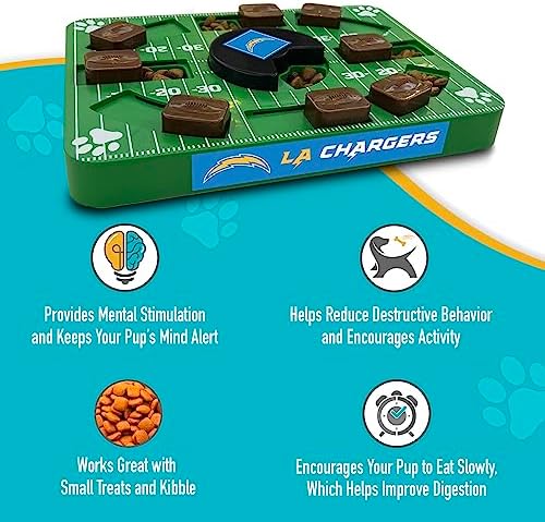 Pets First NFL Los Angeles Chargers Puzzle Toy - Interactive Dog Puzzle Treat Toy