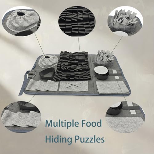 S Snuffle Mat Gray Dog Puzzle Enrichment Slow Feeder
