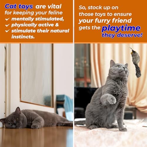 Kats'N Us 2 Inch Real Rabbit Fur Long Hair Mouse Cat Toy (2, White)