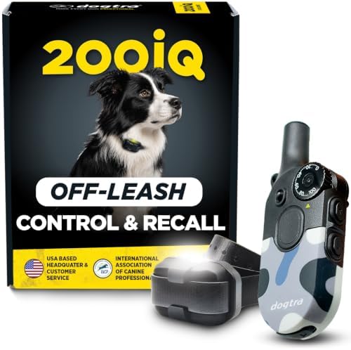Dogtra 200iQ Remote Training E Collar – 100 Levels, Tone, Vibration, 1/2 Mile Range – Compact, Waterproof, One-Handed Control for Dogs 10 lbs+ – Lightweight Design for Daily Training – Abstract Blue