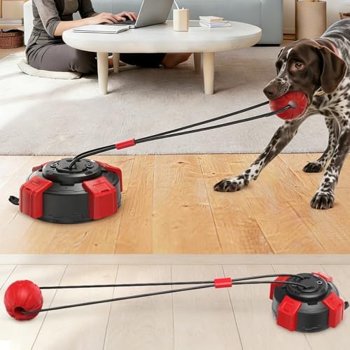 Tug of War Dog Toy with Steel-Core Rope and Strong Suction Base